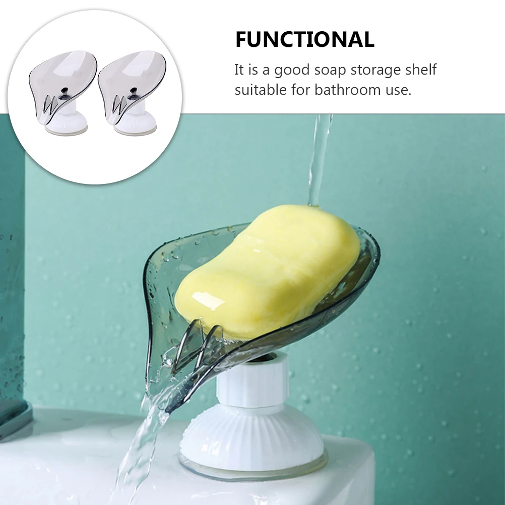 

2Pcs Soap Container Storage Box Draining Shelf Container Bathroom ganizer Home Soap Holder Creative Gift