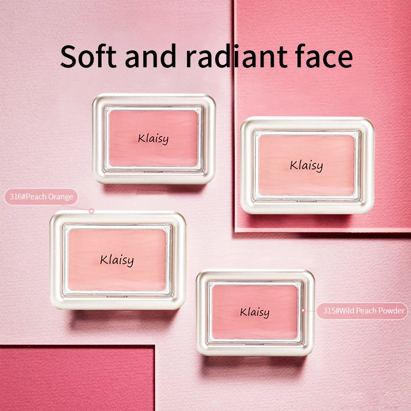 Klaisy 2 Colors Face Mousse Multi-Use Blusher Peach Cream Makeup Blush Palette Cheek Contour Cosmetics Blusher Makeup Rouge