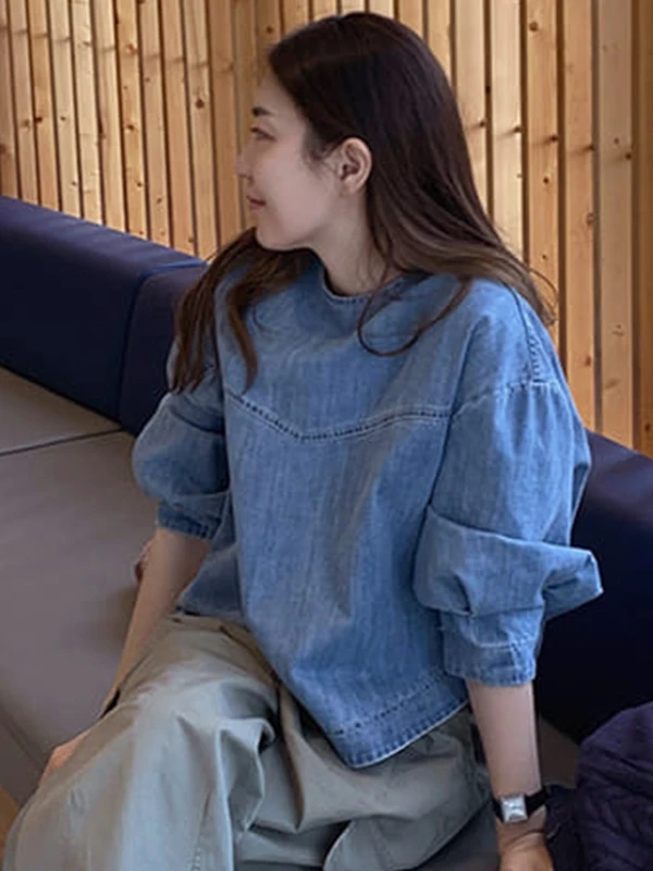 

plus Size 300 Pou American Retro Denim irt Women Loose Faionable Slimming Top Coat Autumn Pear Straight Body pe