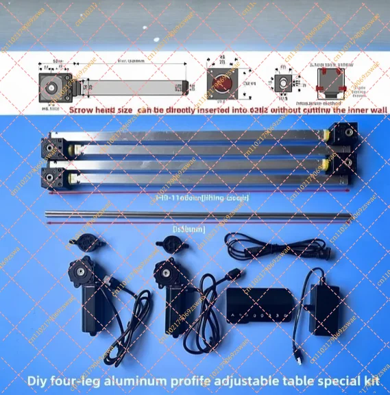 All-in-One Height Adjustable Desk Motor Kit, Manual Control Electric Lifting Column Set