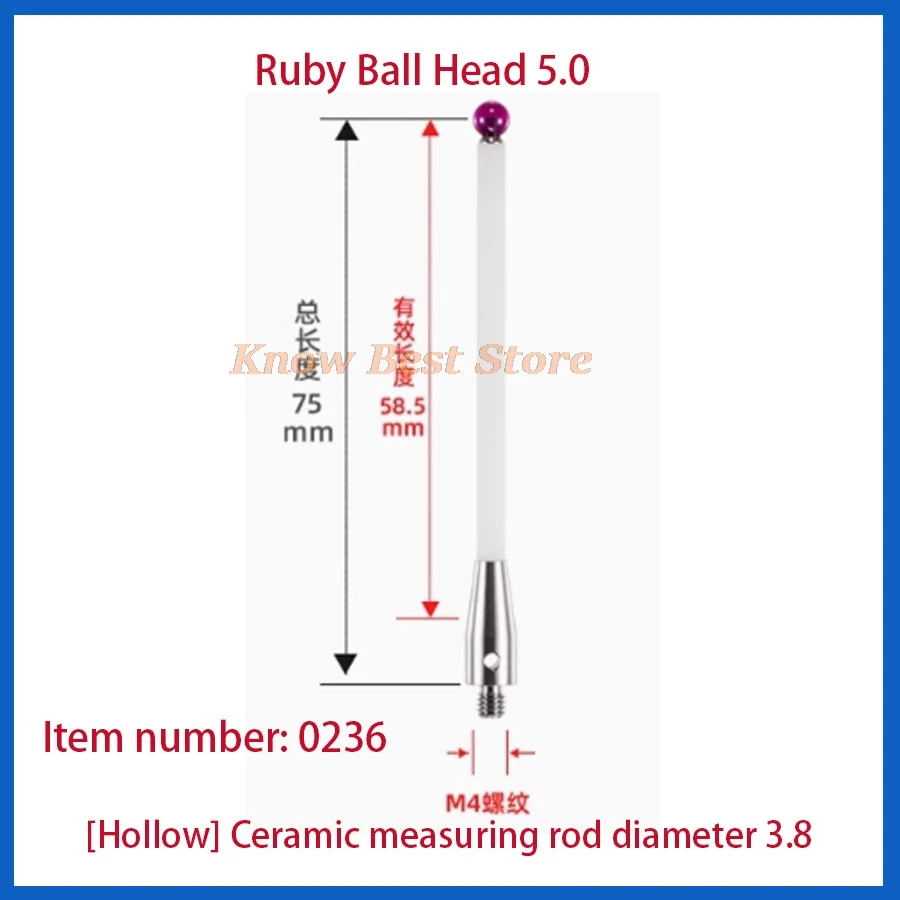 1PCS CNC maschine sonde gewidmet M4 rubin keramik mess nadel A-5000-3709/3712 Renishaw 6,0mm