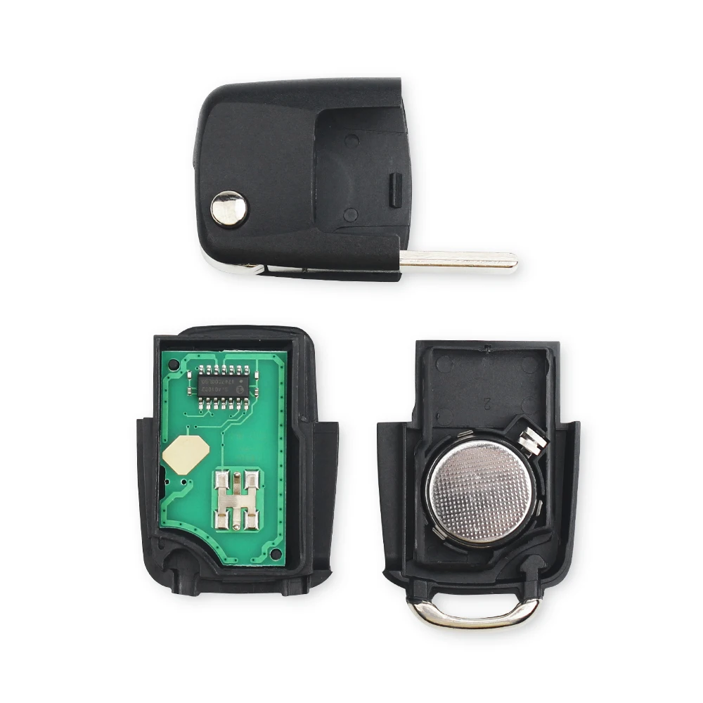 KEYYOU-składana klapka zdalnie sterowany klucz, 3 przyciski, 434Mhz, ID48, Chip 1 j0959753ah, do volkswagena, VW, Beetle, Bora, golfa, passata B5