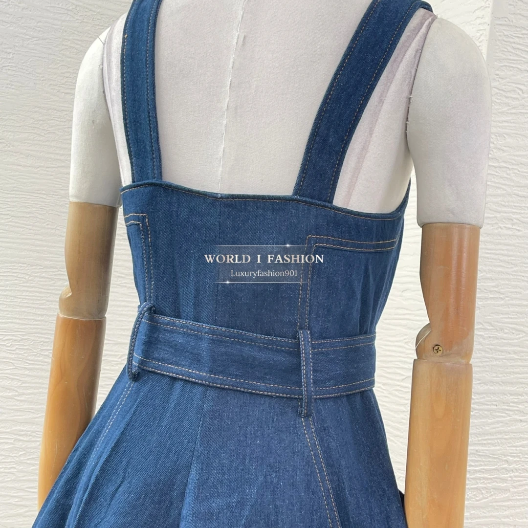 Mini abiti eleganti da donna 2025 Nuovi bellissimi jeans in denim blu senza maniche di alta qualità come immagine