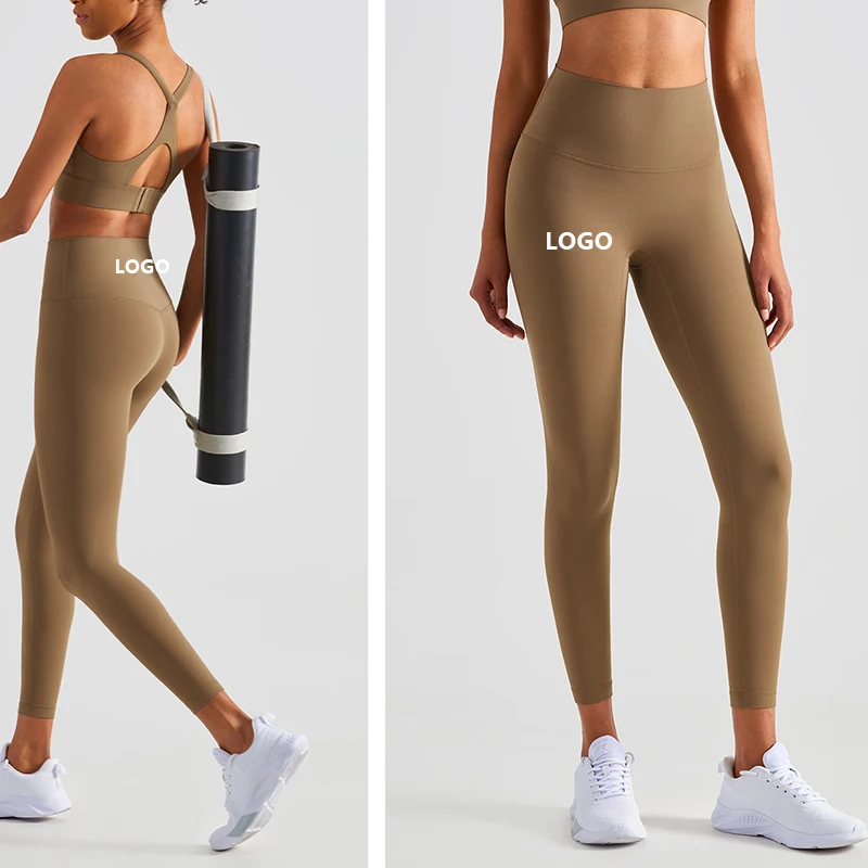 

Customized Logo Sport Leggings Women High Waist Yoga Leggings Soft Breathable Sports Tights Leggings Fitness Gym Elastic Pants