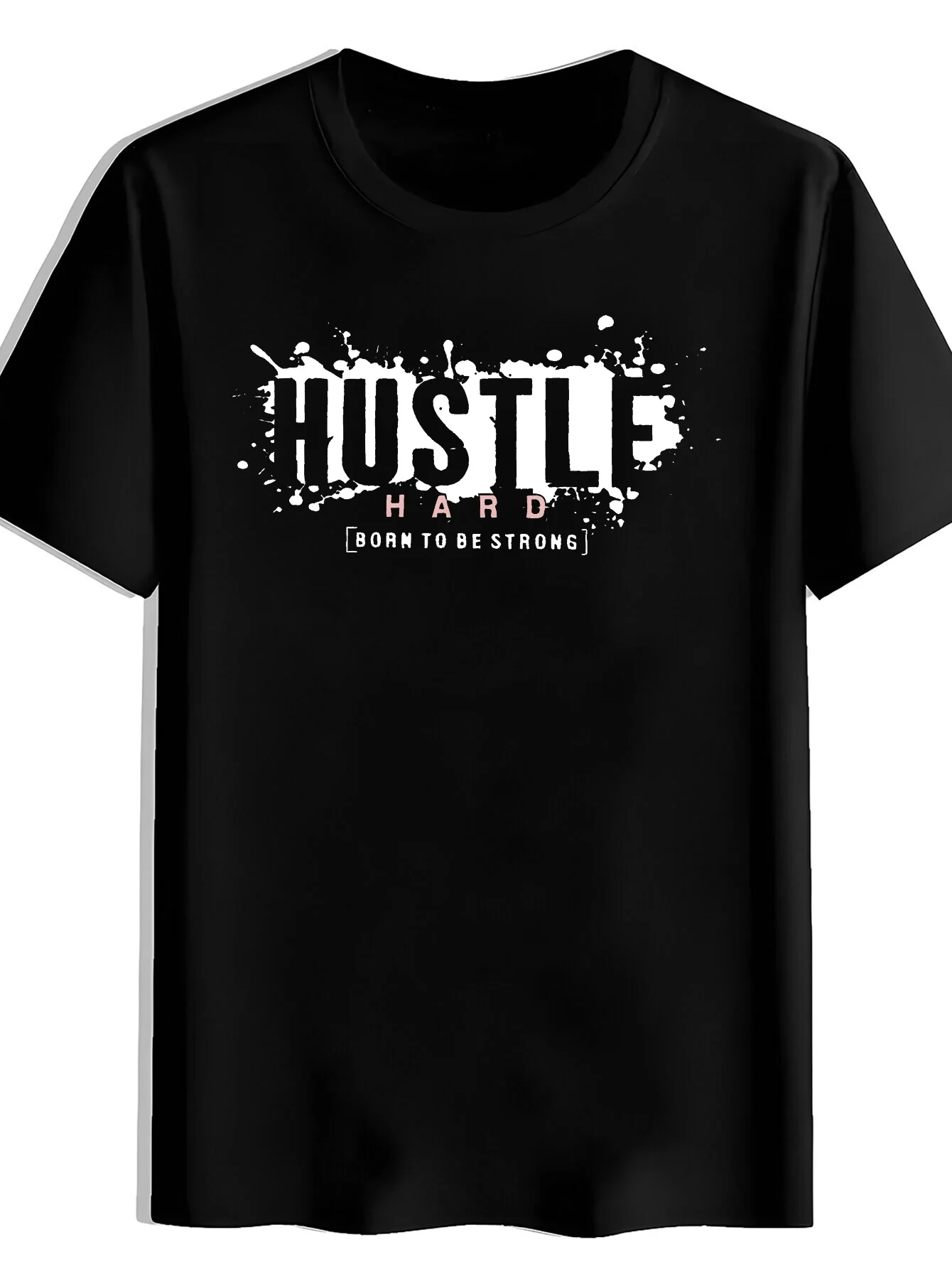 Men's Wrinkle-Resistant Quick-Dry T-Shirt with Ink Splatter Print - Soft Anti-Pilling Crew Neck Short Sleeve, Machine Washable Suitable for Daily Wear, Gym, Travel, Parties - High-Value Casual Top for Gifts (Regular Fit, Retains Shape)