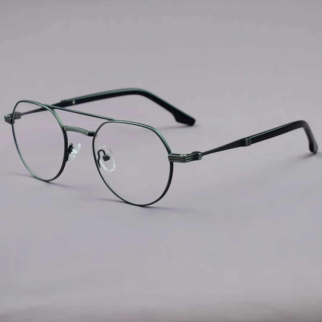レトロメタル老眼鏡-男女兼用-ダブルブリッジ-軽量-人気-老眼矯正眼鏡