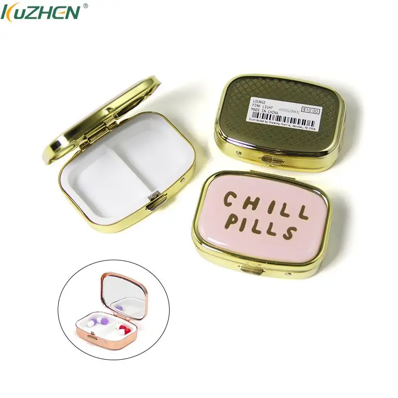 1Cell/2Cell/3Cell Metal Pill Boxes Square/Round Pill Boxes Medicine Organizer Container Medicine Case Splitters Pill Candy Box