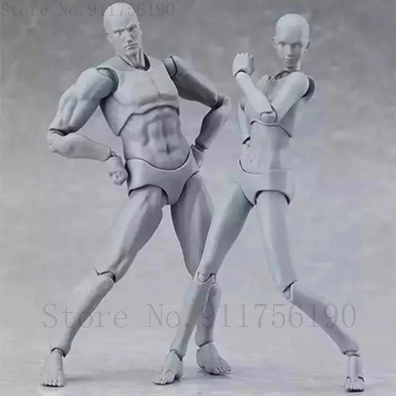 SHFiguarts BODY KUN BODY CHAN body-chan body-kun Color Gris Negro Naranja PVC Ver. Figura de acción 13cm Toy Art Artist Hombre Mujer