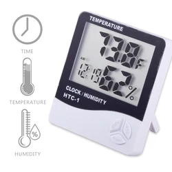 Eyelash Extension LCD Digital Thermometer Hygrometer Temperature Humidity Tester Weather Station Clock Lash Grafting Makeup Tool