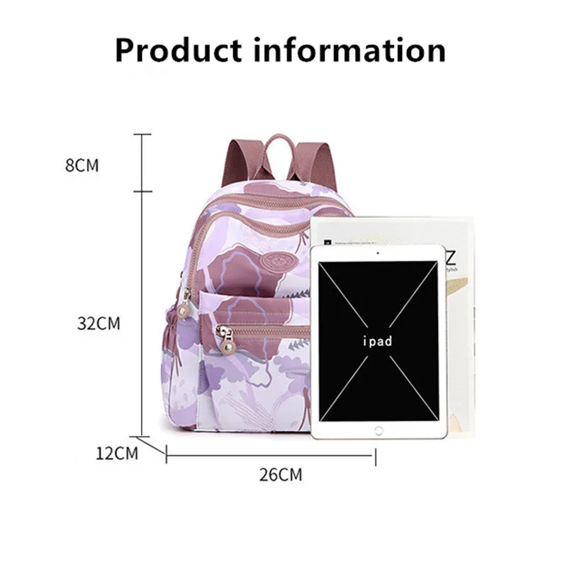 2023 New Nylon Cloth Ladies Backpack Fresh And Sweet Oxford Cloth Rucksack Fashion Casual Backpack Light Travel School Bag