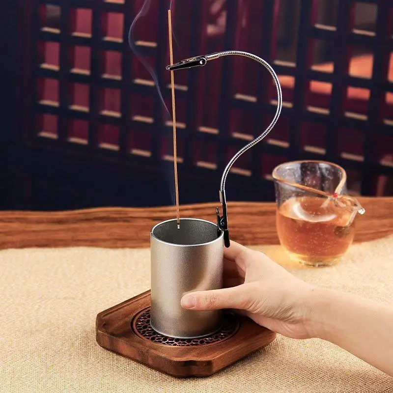 Stainless Steel Vertical Incense Holder Anti-tilt Portable Incense Bracket Double End Adjustable Alligator Clips Incense Clip