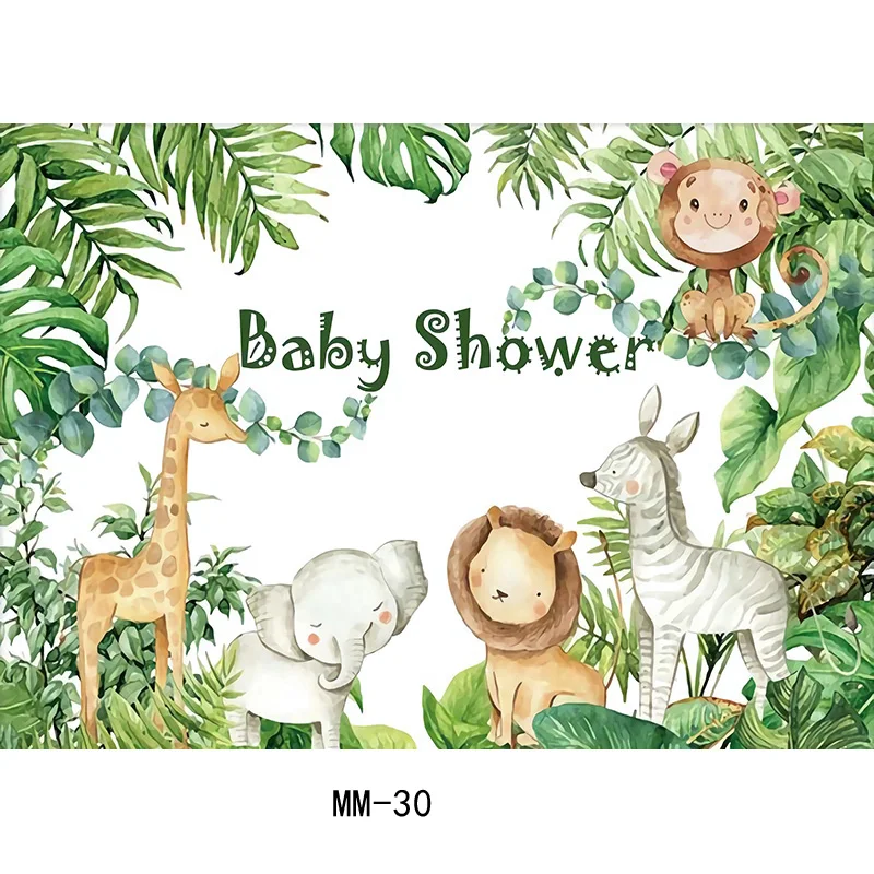 Happy Birthday Party Wild One Photography Backdrops Props Newborn Baby Animals Elephant Safari Photo Studio Background WP-34