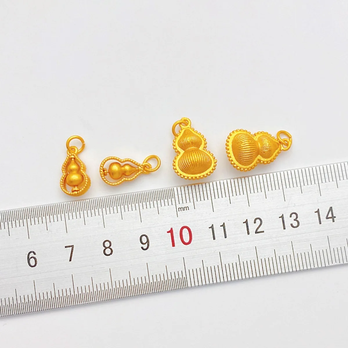 Sand Gold Striped Rotatable Gourd Charm Pendant DIY Findings for Handmade Bracelet Necklace Jewelry Making