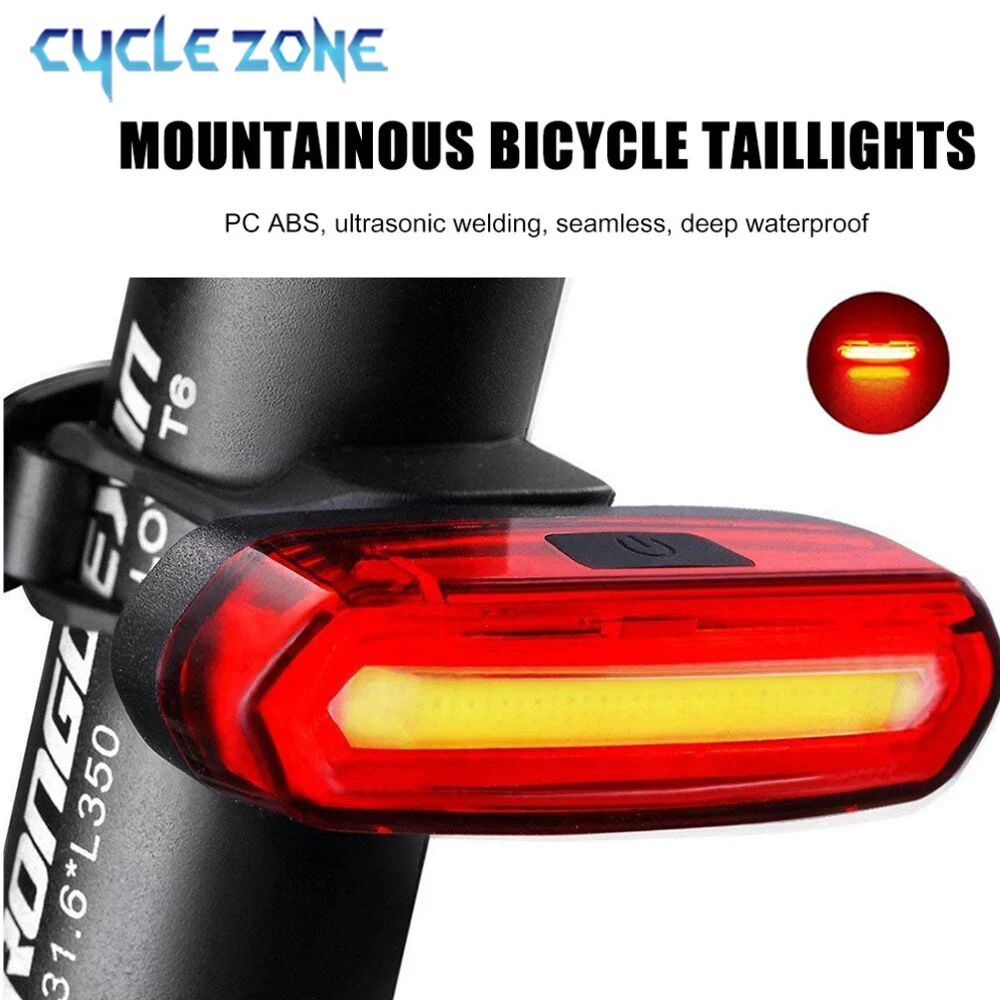 Bike Taillight Waterproof Riding Rear Light LED USB Chargeable Mountain Cycling Light Tail-lamp Bicycle Light Bicycle Accessory