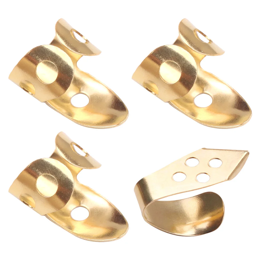 

4Pcs Adjustable Hollowed Guitar Finger Pick Thumb Plectrum for Banjo Dobro Resonator Acoustic Metal Guitar Supplies Parts