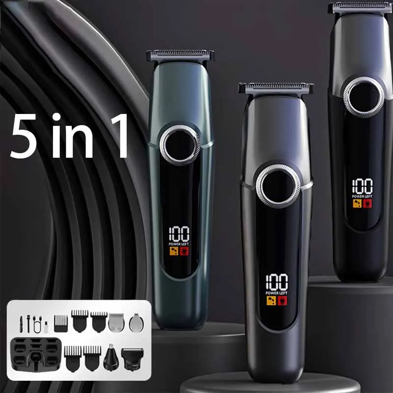 5-in-1 Electric Cordless Hair for Clipper Trimmer Grooming Kit for Men for Nose Ear Facial Beard Hair Trimming