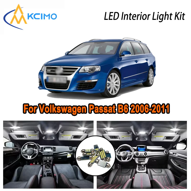 

For Volkswagen Passat B6 2006-2011 2007 2008 2009 2010 2011 LED Interior Dome Map Trunk Light Kit Car Led Lamps Canbus No Error