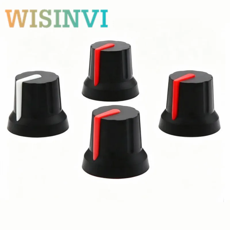 10pcs 16x14.5mm Rubber Potentiometer Knob 6mm D Shaft/Flower Shaft Volume Control Knob for Amplifier Audio Equipment