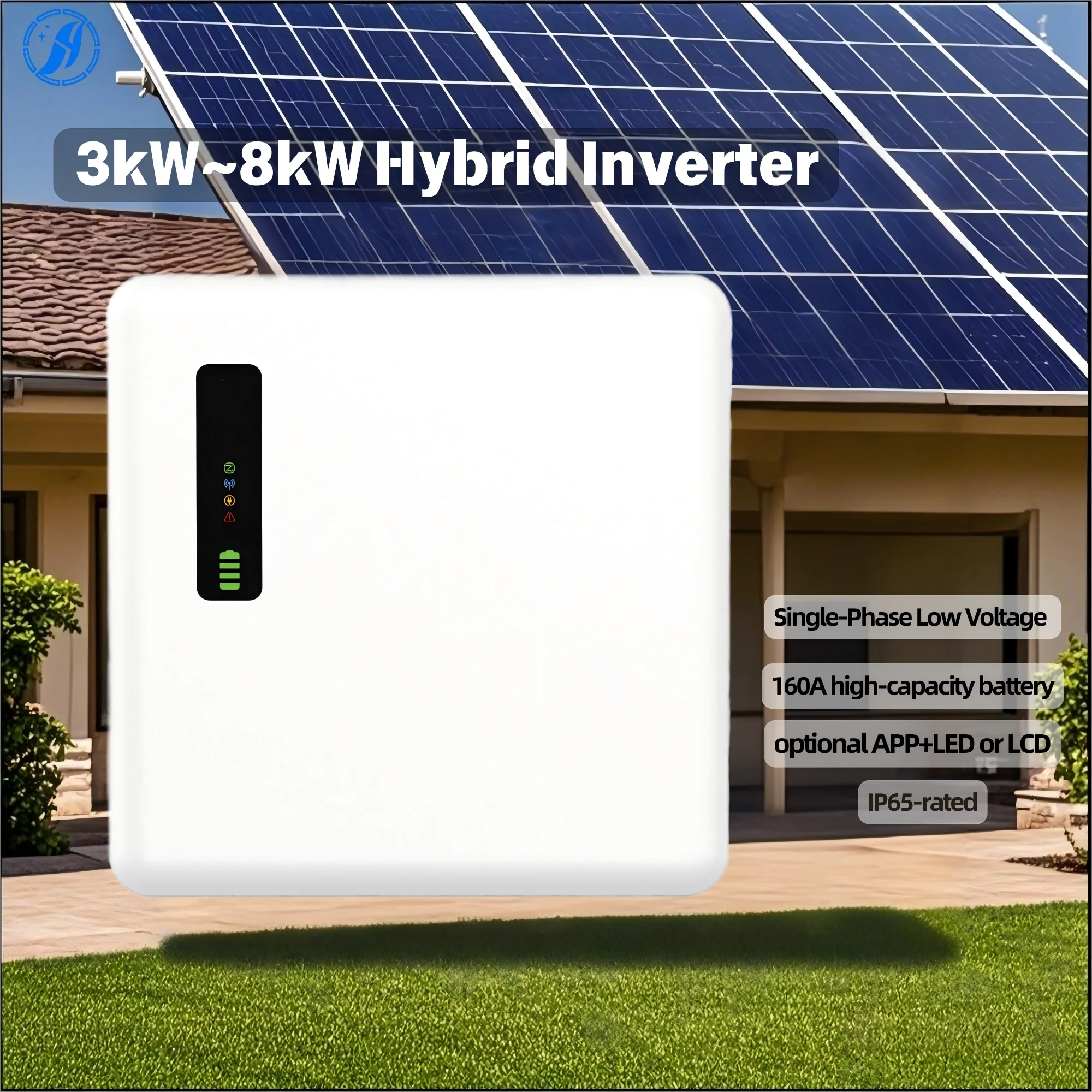 

【specialized】Single Output Hybrid Grid Solar Storage Inverter 2MPPT Charge Controller LCD 51.2VDC 220/230/240VAC 3-8KW 99.9% Eff