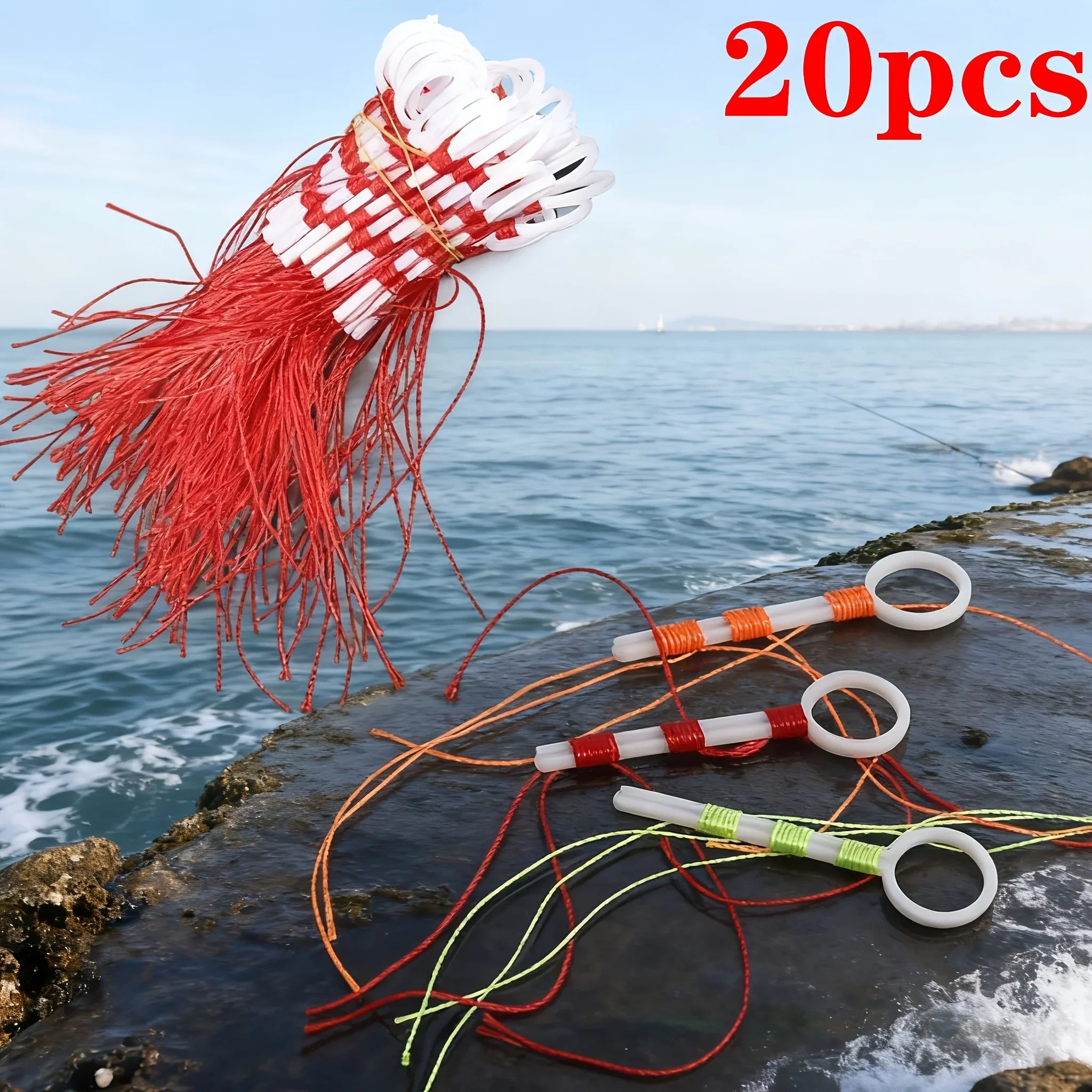 20pcs Fishing Line Knotter, Fishing Gear, Rock Fishing, Sea Fishing, Cotton Line Knotting, Stop Line, Cotton Line Knotting