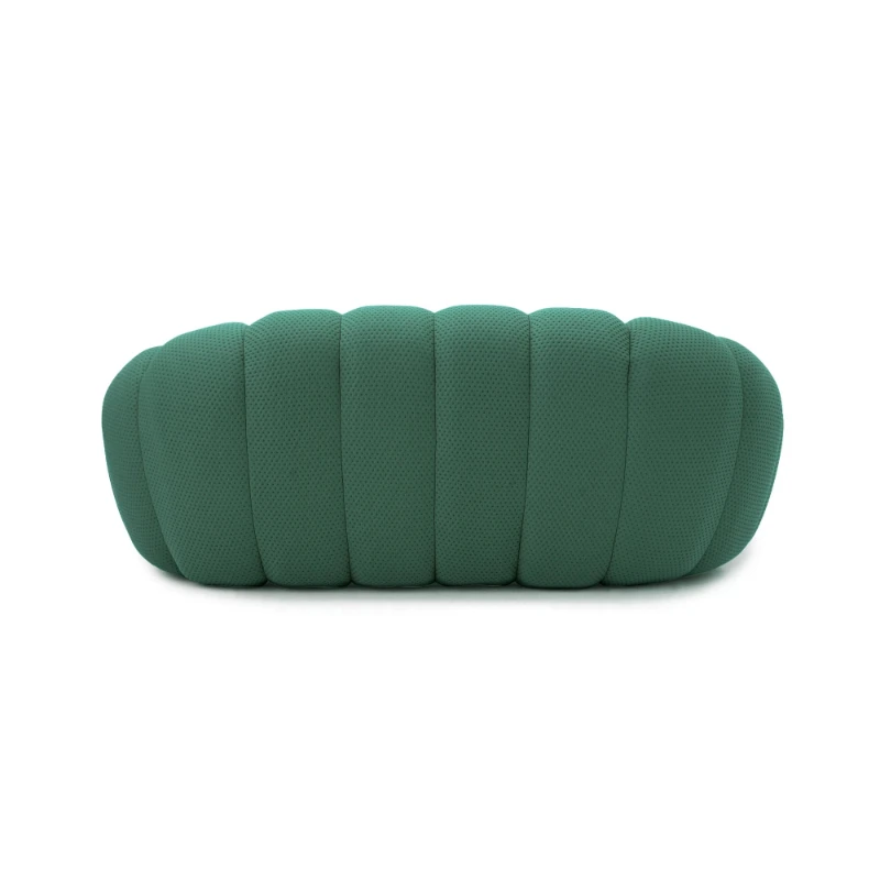 78'' Modern Curved Boneless Sofa Comfy 3D Knitted Fabric Loveseat Couch Football-Shaped Lazy Floor Sofas for Living Room