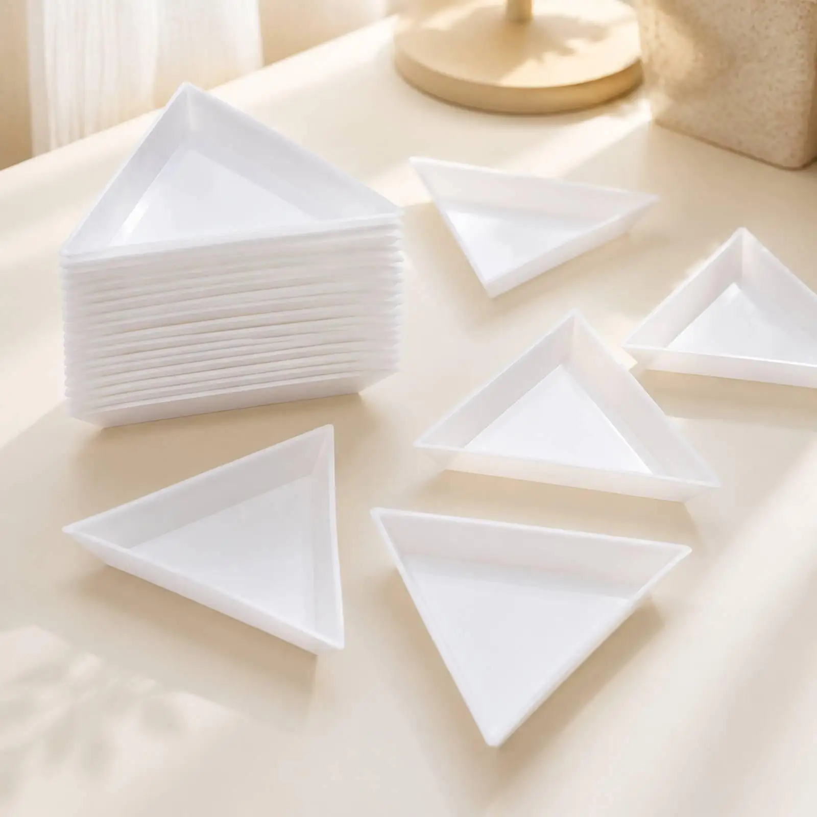 Triangular Bead Tray for Beading Supplies Organizer PP Plastic Shallow Tray for Sequins and Beads