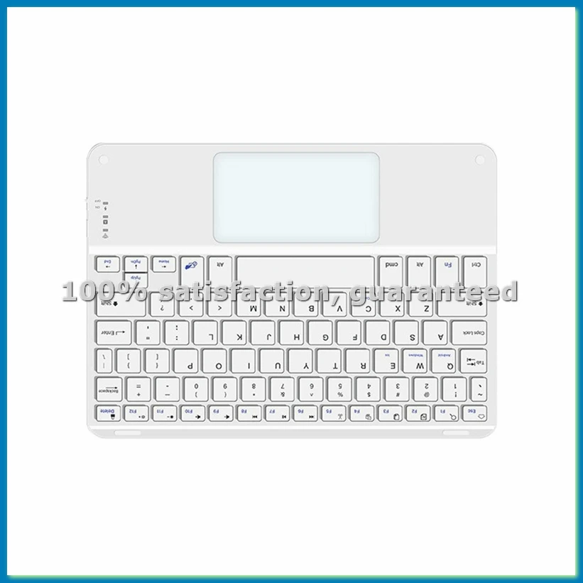 10inches Touchpad Bluetooth Keyboard Compatible with , IPadOS, Android, and IOS English White
