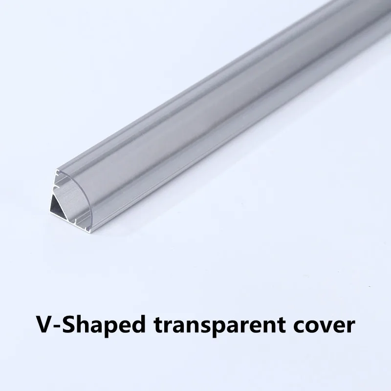 1-28PCS/Lot 0.5m V-Type LED Aluminum Profile For 5050 3528 Milky/Transparent Cover LED Channel Bar Closet Strip Cabinet Lights