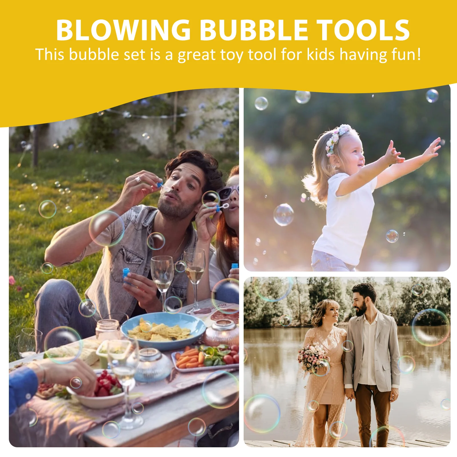 3 ชิ้น Bubble Tools เด็กเครื่องของเล่นกลางแจ้งเป่าฟองเป่าสบู่เด็กทารกสาว