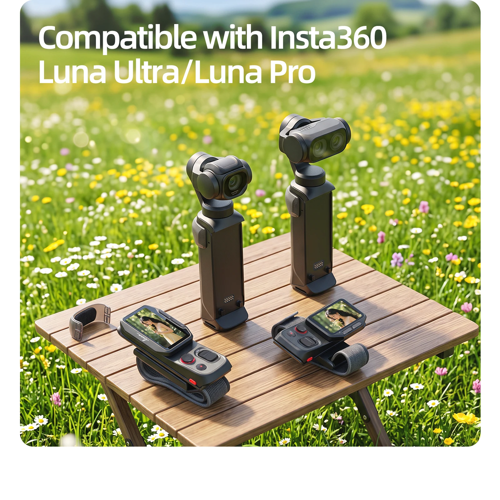 Wrist Strap Mount for Insta360 Luna Ultra/Pro Touchscreen Quick Release Adjustable Wristband Bracket for POV Vlog Cycling Hiking