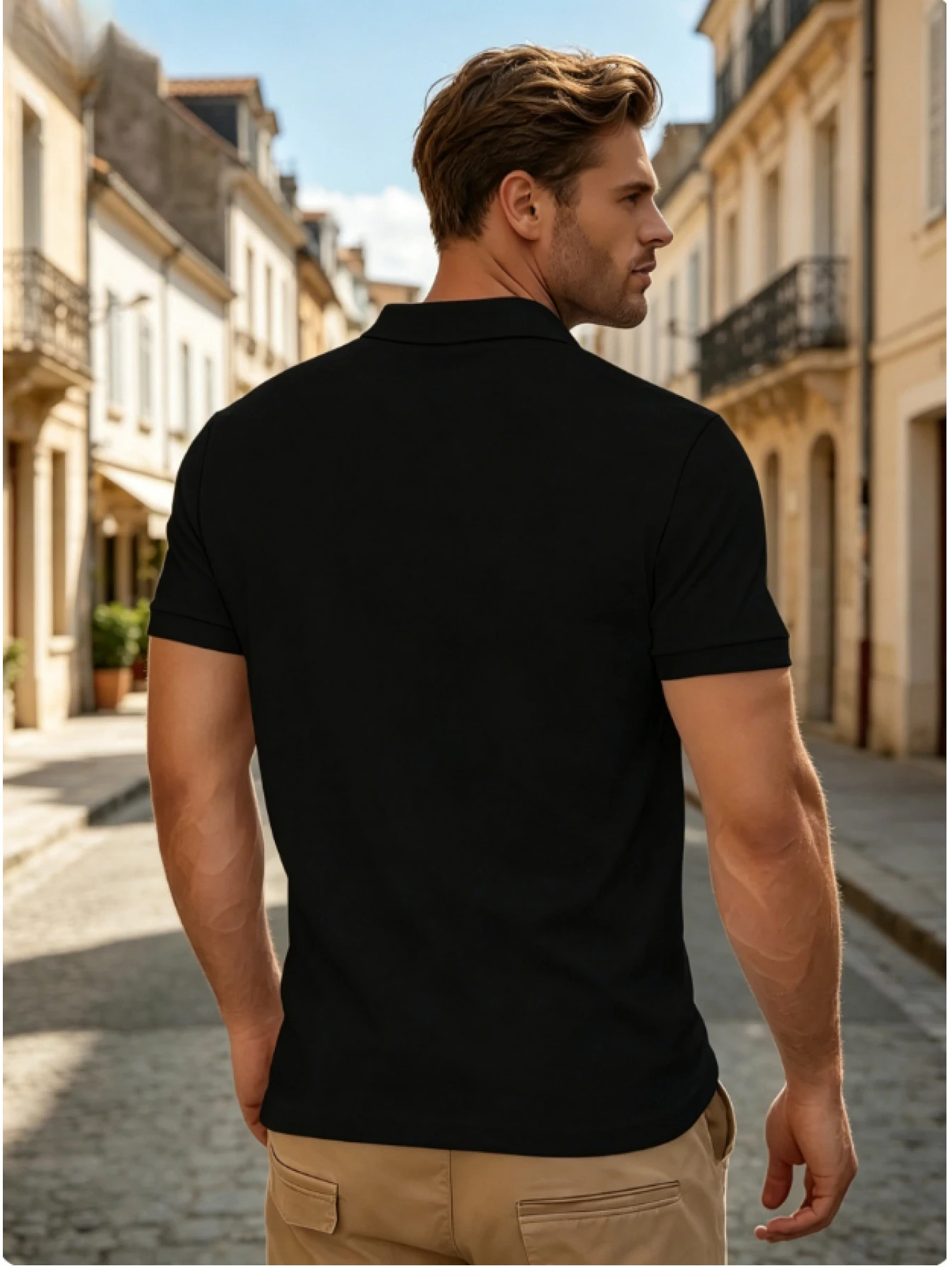 Refreshing and Clean Daily Wear 2026 New Style Premium Solid Black Plain Polo Shirt Loose Fit Men's Loose Top