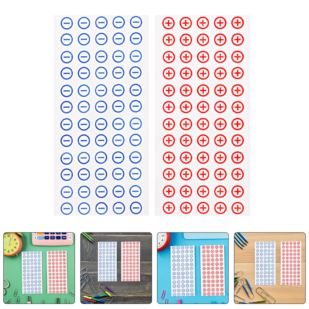 360pcs Polarity Stickers High Visibility Self Adhesive Labels 12Mm Positive Negative Identifier Electrical Systems 6