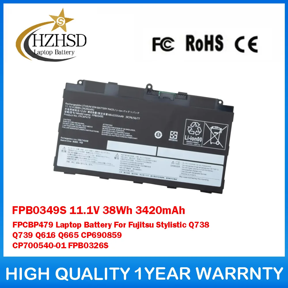 

FPB0349S 11,1 В 38 Втч FPCBP479 Аккумулятор для ноутбука Fujitsu Stylistic Q738 Q739 Q616 Q665 CP690859 CP700540-01 FPB0326S