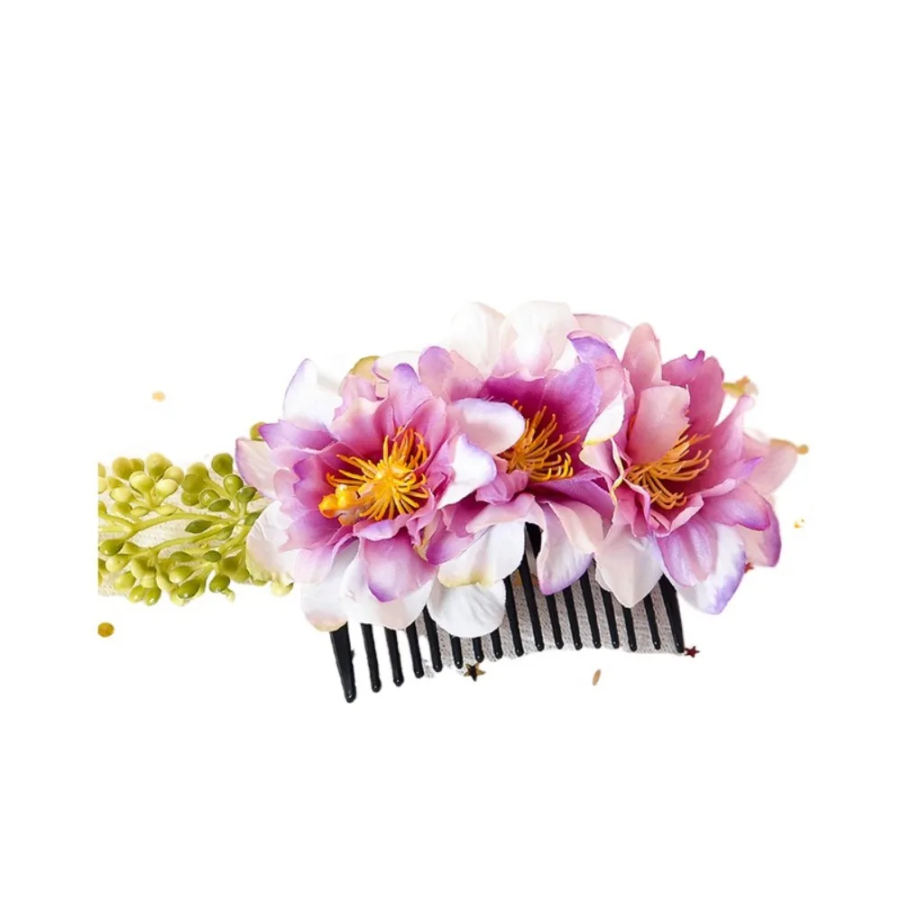 

Simulated Flower Flower Hair Comb Multicolor Cloth Thai Hair Comb Barrettes Fixed Combs Hair Accessories performance clothing