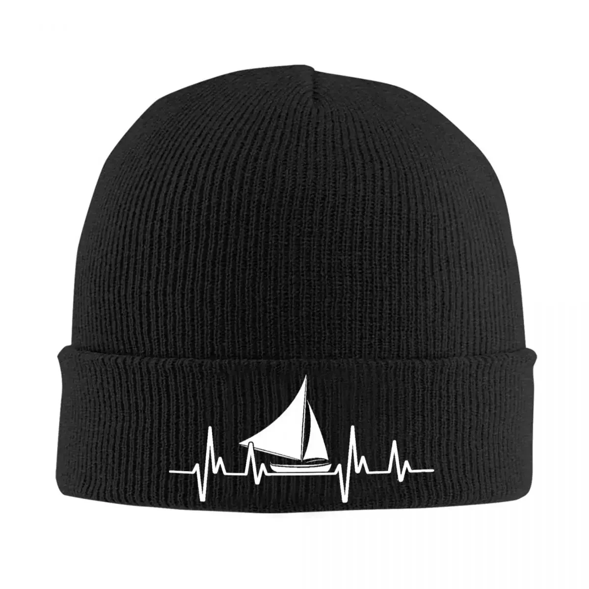 

Heartbeat Sailing Sailboat Knitted Bonnet Caps 100% Cotton Fashion Keep Warm Hats