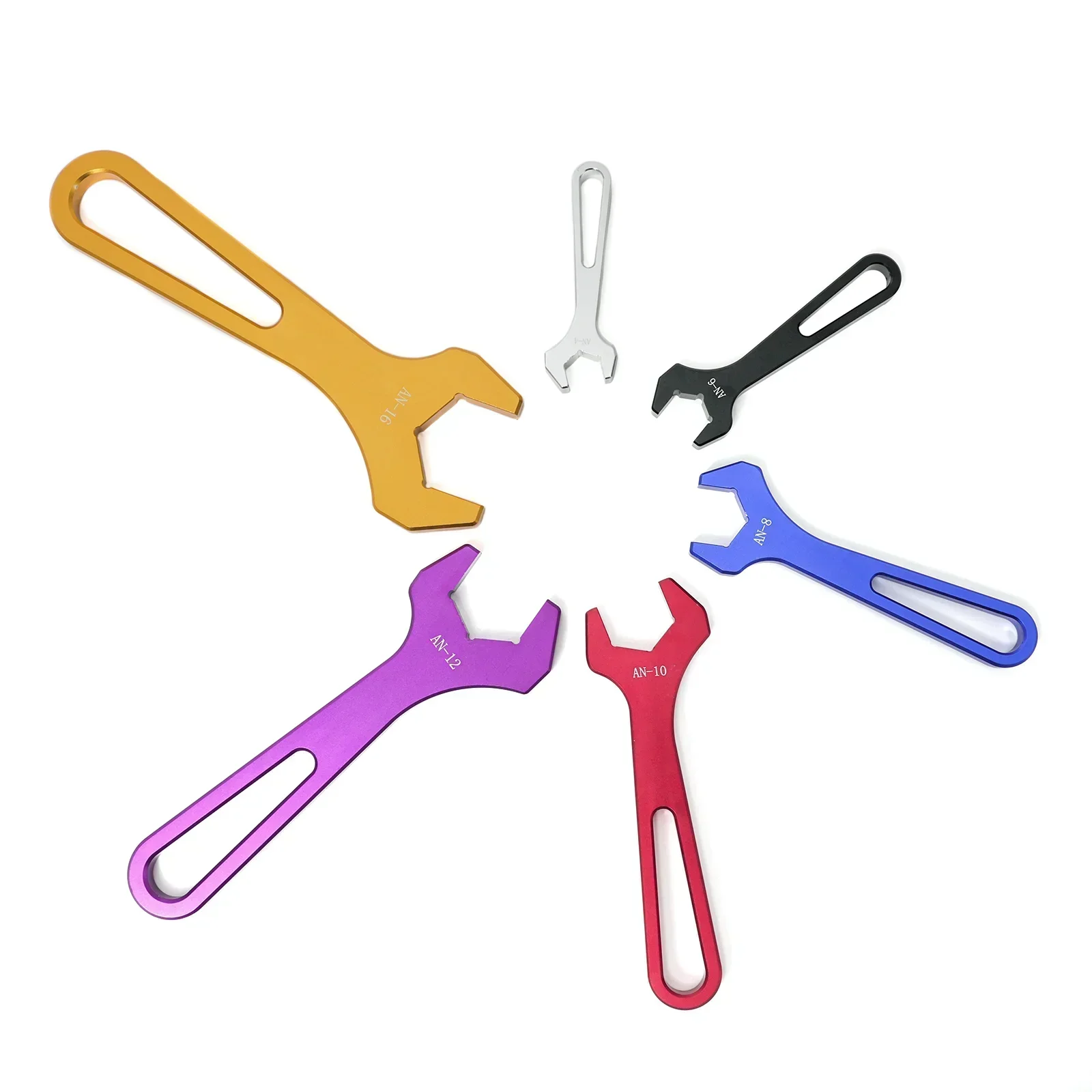 Aluminum AN Hose Fitting Tool Set 6 Piece Lightweight Durable Wrench Kit for Automotive AN3 to AN16 Fittings Universal