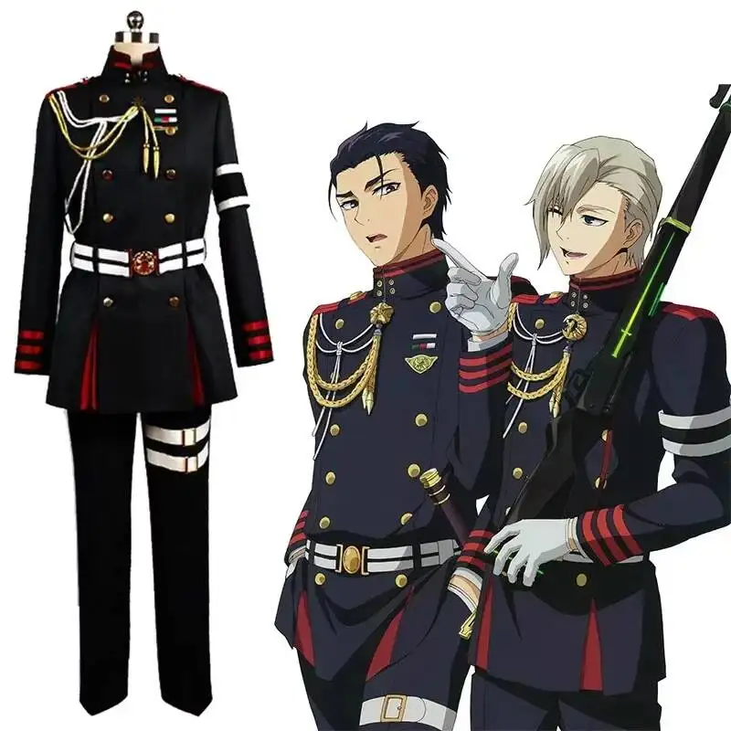 

Костюм для косплея Guren Ichinose из аниме Seraph Of The End, военная форма для взрослых, унисекс, куртка, брюки, костюм на Хэллоуин, праздничный наряд