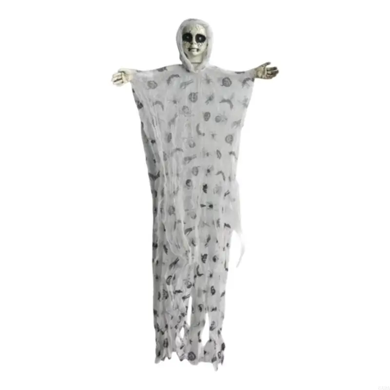Halloween Hanging Skeleton Decoration with Tool-Free Setup Loop for Displays 6XDA