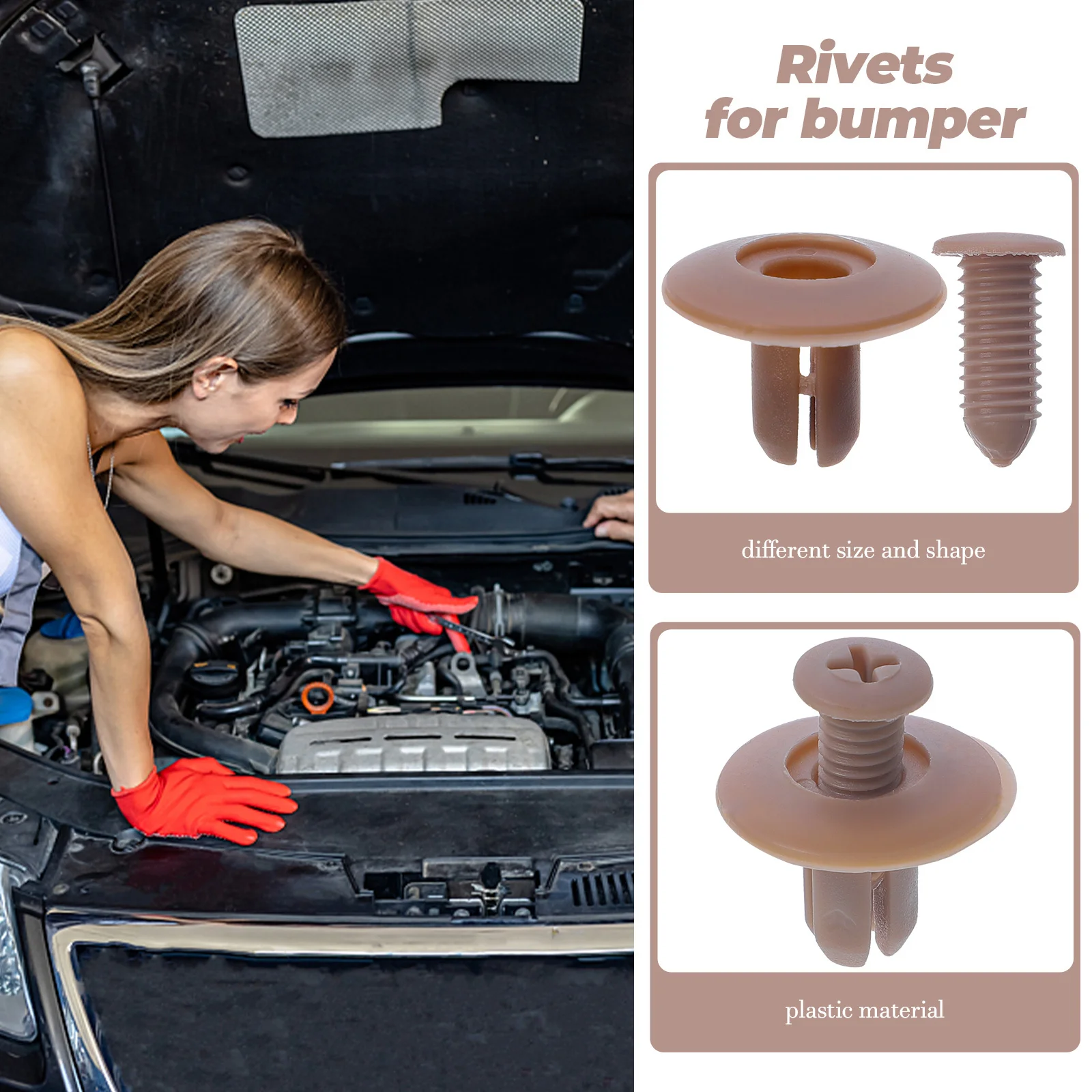 

50Pcs Fixed Expansion Rivets Durable Plastic Rivets Fixator Automotive Push Pin Clips Car Bumper Repair Accessories