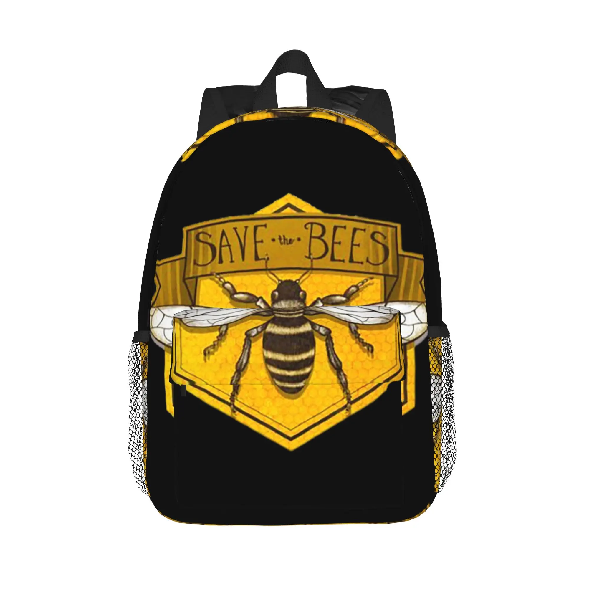 Save The Bees Printed Backpack Hot Sale Daypack Large Capacity Boys Girls BookBag Shoulder Bags for Men Women School Bag
