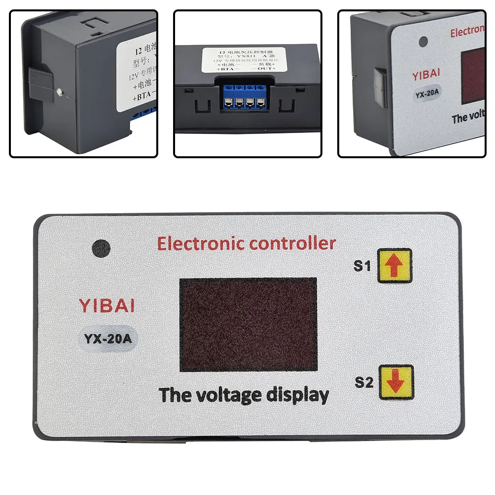 Controlador de bajo voltaje de batería, módulo de protección de interruptor, indicador LED 79*43*39,5mm, 12V ajustable