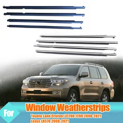 4PCS Car Outer Windows Rubber Weatherstrip Sealing Strip For Toyota Land Cruiser LC200 J200 2008-2021 Lexus LX570 2008-2021
