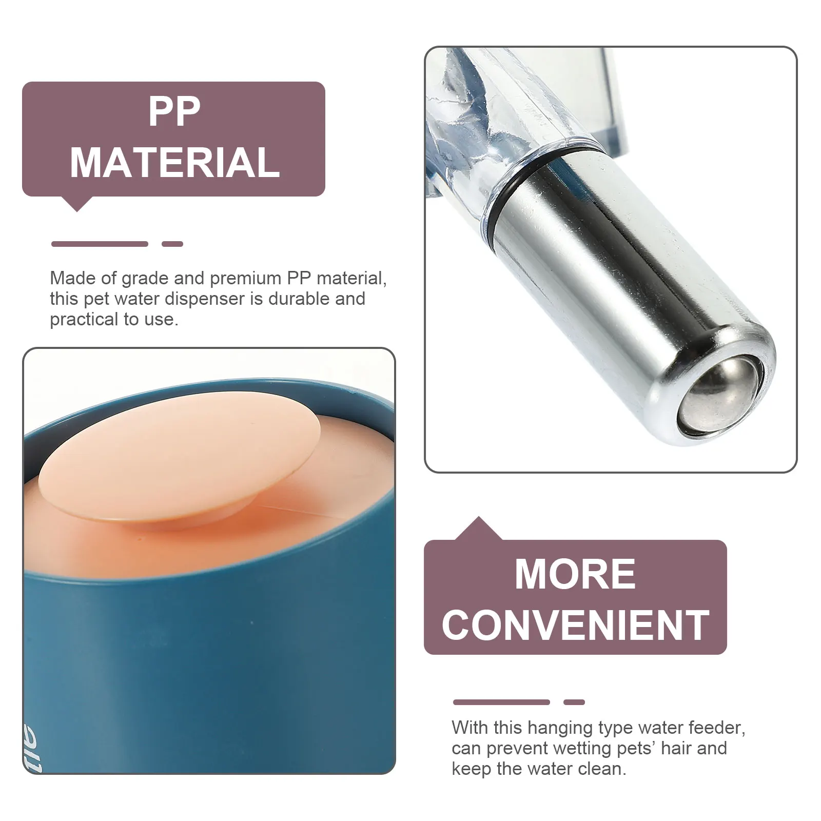 

Hanging Water Dispenser for Dogs Cats Leak Proof Easy Clean Mouth Unique Design Pet Supplies Stable Creative