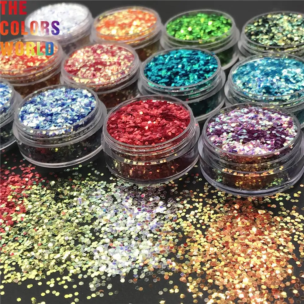 TCT-707 Strong Bright สีรุ้ง Rainbow Hexagon เล็บ Glitter ตกแต่งเล็บภาพวาดเรซิ่นหัตถกรรมอุปกรณ์เสริมผู้ผลิต