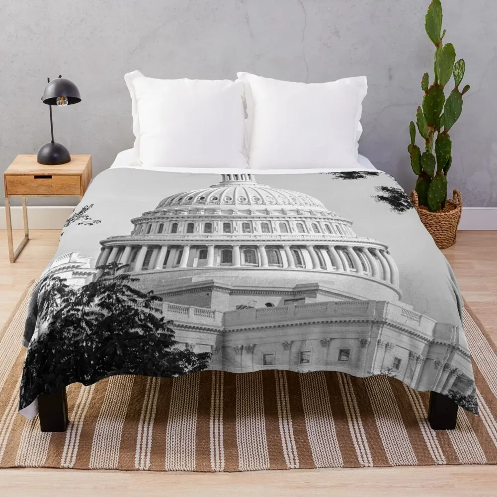 The Capitol Building Washington Throw Blanket Flannel Thin Blankets