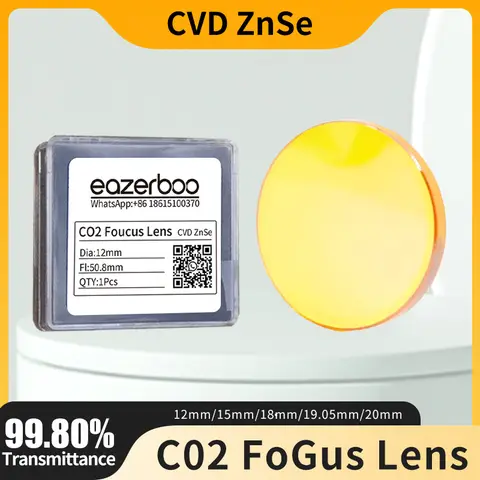 MetaLytica CO2 PVD ZnSe Focus Lens Dia.18mm 19.05mm 20 mm FL38.1mm 50.8mm 63.5mm for Laser Engraving Cutting Machine