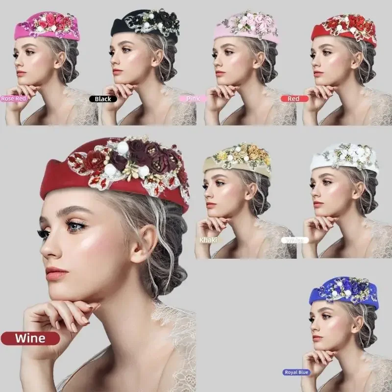 Elegant Women's Wool Adjustable Party Versatiles Hiphop Hat for Spring Autumn Winter
