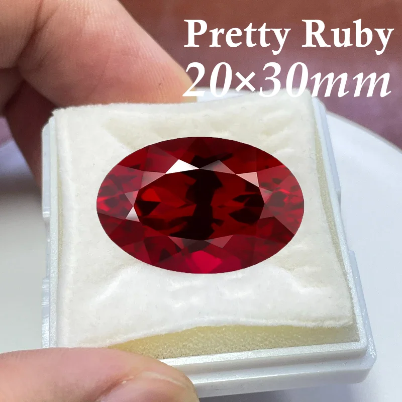 

Premium Boxed Large 20×30mm Ruby Gem Oval Faceted Cut UV Test Ruby Gem for Jewelry Making/Collection/Gift Mohs Hardness Gems