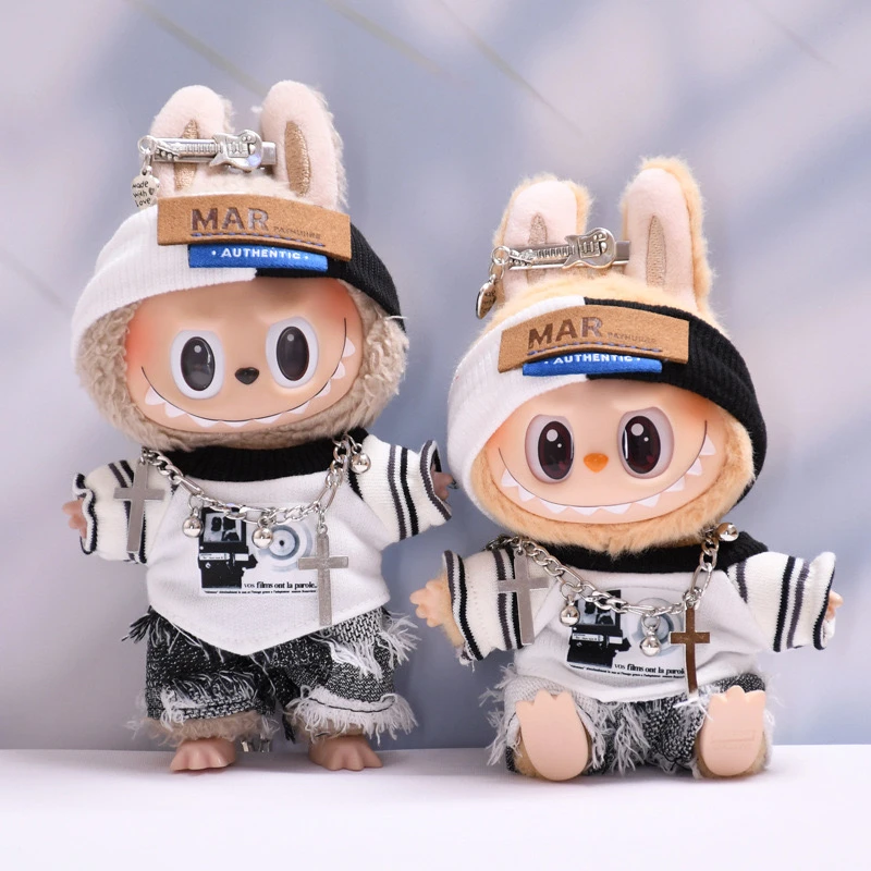 

17cm Cute Mini Plush Dolls Outfits Lafufu Korean Idol Doll Clothing Accessories Full Set Handsome Style Suits Toy Gifts