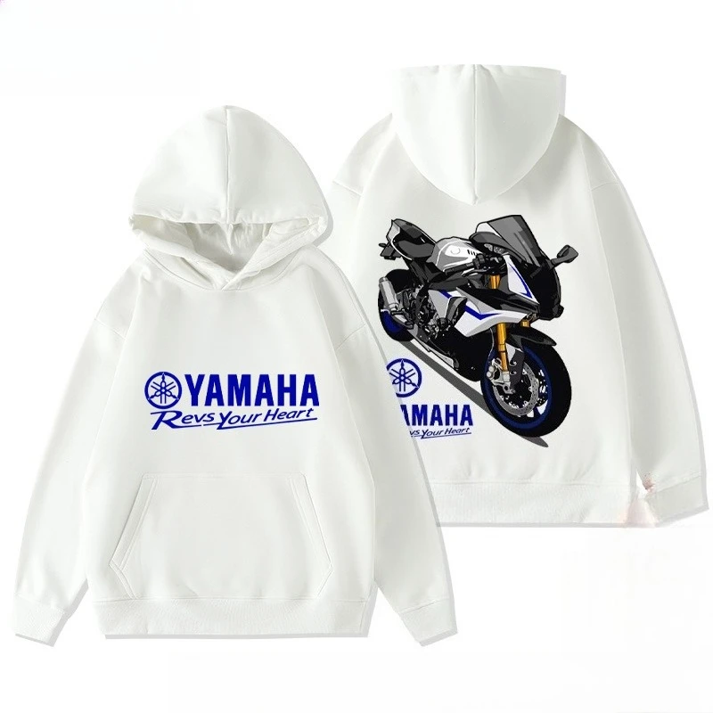 

Мужская теплая свободная толстовка с капюшоном и длинными рукавами Yamaha Genuine Autumn Knight Wear 2026, с индивидуальным принтом, для мотоциклистов